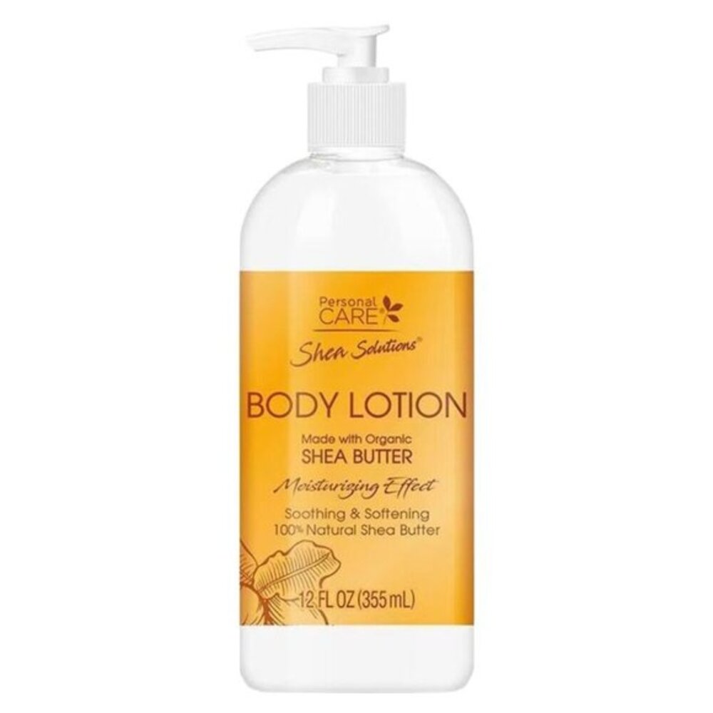 Shea Solutions Natural Shea Butter Body Lotion Soothes & Softens Skin 12 oz NEW